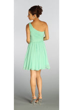 Load image into Gallery viewer, A cute one shoulder strap bridesmaid dress- PY6746