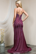 Load image into Gallery viewer, Spaghetti Strap Glittery High Slit Long Dress - LAA397