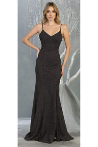 Special Occasion Shiny Gown -LA1822 - BLACK/MULTI - LA Merchandise