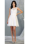 Cargar imagen en el visor de la galería, La Merchandise LA1814 Classy Short Lace &amp; Chiffon Bridesmaids Dresses - - LA Merchandise