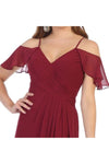 Load image into Gallery viewer, La Merchandise LA1732 Cold Shoulder Simple Chiffon Bridesmaids Dress - - LA Merchandise