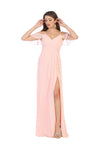 Load image into Gallery viewer, La Merchandise LA1732 Cold Shoulder Simple Chiffon Bridesmaids Dress - BLUSH - LA Merchandise