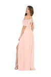 Load image into Gallery viewer, La Merchandise LA1732 Cold Shoulder Simple Chiffon Bridesmaids Dress - - LA Merchandise