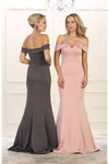 Load image into Gallery viewer, La Merchandise LA1547 Simple Off the Shoulder Mermaid Bridesmaid Dress - Dusty Rose - LA Merchandise