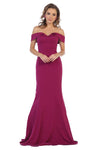 Load image into Gallery viewer, La Merchandise LA1547 Simple Off the Shoulder Mermaid Bridesmaid Dress - Magenta - LA Merchandise