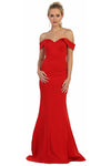 Load image into Gallery viewer, La Merchandise LA1547 Simple Off the Shoulder Mermaid Bridesmaid Dress - Red - LA Merchandise