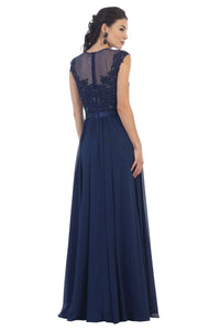 Cap sleeve lace applique & sequins PLUS size dress- MQ1428