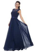 Load image into Gallery viewer, Cap sleeve lace applique &amp; sequins PLUS size dress- MQ1428 -