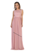 Load image into Gallery viewer, Cap sleeve lave long chiffon dress- MQ1590