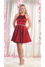 Load image into Gallery viewer, Classy Short Bridesmaids Dress - BURGUNDY / 2
