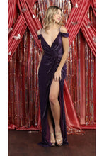 Load image into Gallery viewer, Prom Cold Shoulder Gown - LA1893 - EGGPLANT - LA Merchandise