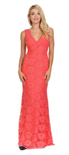 Load image into Gallery viewer, Classy Lace Plus Size Dress- LN5190 - CORAL - LA Merchandise