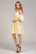 Load image into Gallery viewer, Cut outs shoulder short georgette dress- PY8000
