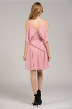 Load image into Gallery viewer, La Merchandise LAY8000 Simple Cold Shoulder Short Flowy Chiffon Dress - - LA Merchandise