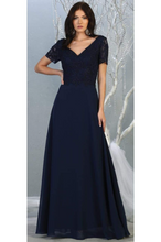 Load image into Gallery viewer, Mother Of The Bride Evening Gown -LA1782 - Navy Blue - Dresses LA Merchandise