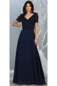 Mother Of The Bride Evening Gown -LA1782 - Navy Blue - Dresses LA Merchandise