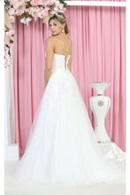 Load image into Gallery viewer, Embroidered Spaghetti Strap Wedding Dress