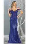 Load image into Gallery viewer, Fancy Off shoulder Formal Gown- LA7877 - Royal - LA Merchandise