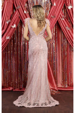 Load image into Gallery viewer, Feathered Glitter Prom Dress - Dress