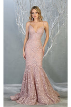 Load image into Gallery viewer, Floral Mermaid Evening Gown - LA7811 - MAUVE/NUDE / 4 - 