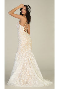 Floral Mermaid Wedding Gown - LA7811B - - Dress LA Merchandise