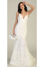 Load image into Gallery viewer, Floral Mermaid Evening Gown - LA7811B - IVORY / 4 - Dress