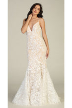 Load image into Gallery viewer, Floral Mermaid Wedding Gown - LA7811B - IVORY NUDE - Dress LA Merchandise