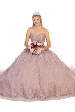 Load image into Gallery viewer, Floral Sweetheart Ball Gown - LA140 - MAUVE / 4