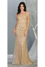 Load image into Gallery viewer, Prom off The Shoulder Dress -LA1824 - CHAMPAGNE/GOLD - Dress LA Merchandise
