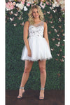 Load image into Gallery viewer, La Merchandise LA1803 Sleeveless A-Line Short Mesh Homecoming Dress - WHITE - LA Merchandise