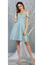 Load image into Gallery viewer, Graduation Short Metallic Dress - BABY BLUE / 2