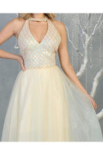 Load image into Gallery viewer, Halter Chocker Neckline Prom Dress And Plus Size