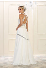 Load image into Gallery viewer, Halter Embroider Chiffon Bridal Dress- LA1557B - Dress