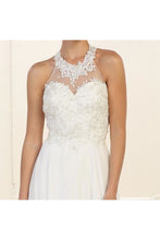 Load image into Gallery viewer, Halter Embroider Chiffon Bridal Dress- LA1557B - Dress