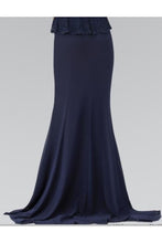 Load image into Gallery viewer, High Neck Cap Sleeve Peplum Long Dress- GL1421