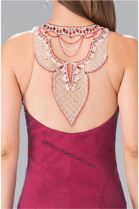 High neck sequins taffeta dress- GL2290