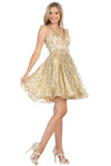 Load image into Gallery viewer, Homecoming Short Dress LA1702 - CHAMPAGNE GOLD - LA Merchandise