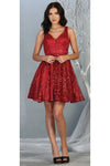 Load image into Gallery viewer, Homecoming Short Dress LA1702 - BURGUNDY - LA Merchandise