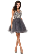 Load image into Gallery viewer, Enchanting Short Homecoming Dress - Charcoal / XS