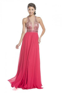 Prom Formal Evening Gown - LAEL1597 - FUCHSIA - LA Merchandise