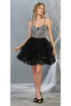 Load image into Gallery viewer, Layered Short Prom Dress - BLACK / 2