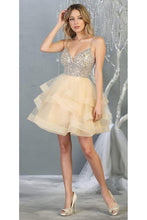Load image into Gallery viewer, Layered Short Prom Dress - CHAMPAGNE / 2