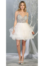 Load image into Gallery viewer, Layered Short Prom Dress - IVORY / 2