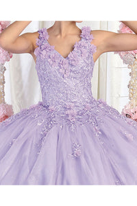La Merchandise LA195 Sleeveless V Neck Corset Floral Ball Gown - - LA Merchandise