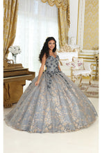 Load image into Gallery viewer, Layla K LK201 Halter 3D Floral Applique Glitter Ball Quinceanera Gown - Dress