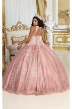 Load image into Gallery viewer, Layla K LK201 Halter 3D Floral Applique Glitter Ball Quinceanera Gown - Dress