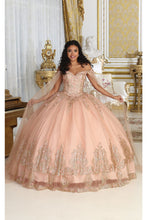 Load image into Gallery viewer, Layla K LK211 Corset Back Cape Sleeves Glitter 3D Floral Ball Gown - Dress