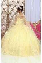 Load image into Gallery viewer, Layla K LK226Y Detachable Mesh Cape Corset Yellow Quince Ball Gown - Dress