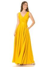 Load image into Gallery viewer, LA Merchandise LN5242 Stretchy Long Bridesmaids Dress W/ Side Pockets - GOLDEN - Dress LA Merchandise