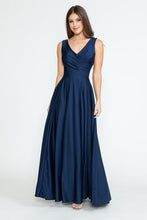 Load image into Gallery viewer, LA Merchandise LN5242 Stretchy Long Bridesmaids Dress W/ Side Pockets - NAVY BLUE - Dress LA Merchandise